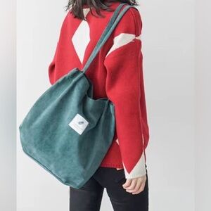 Notebook therapy green cord tote bag